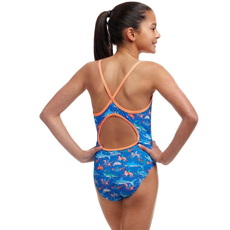 Funkita - Fin Swimming - Girls Eco Diamond Back One Piece
