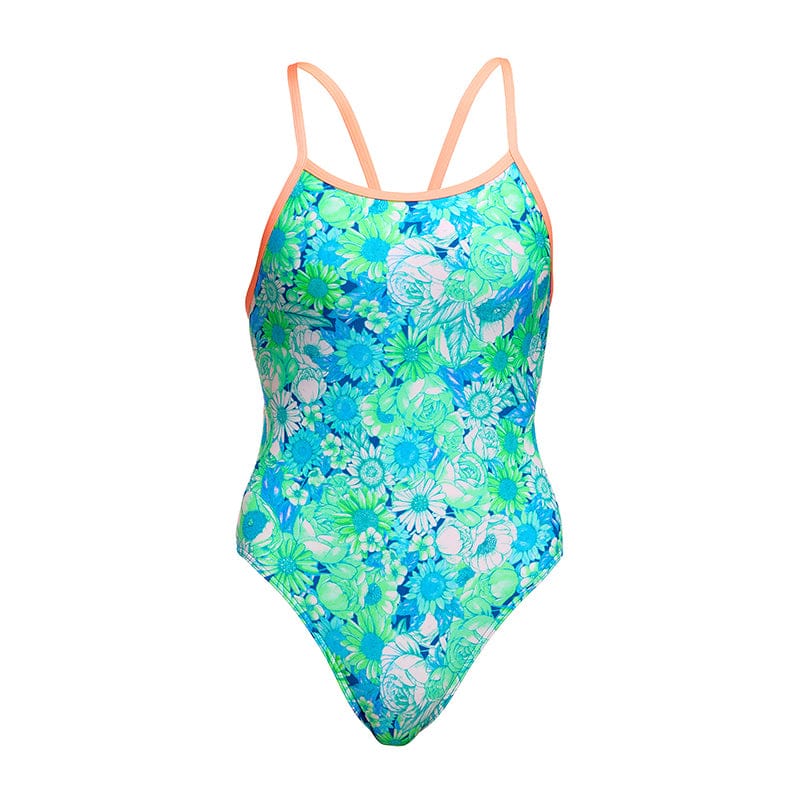 Funkita - Green Green Grass - Girls Eco Single Strap One Piece