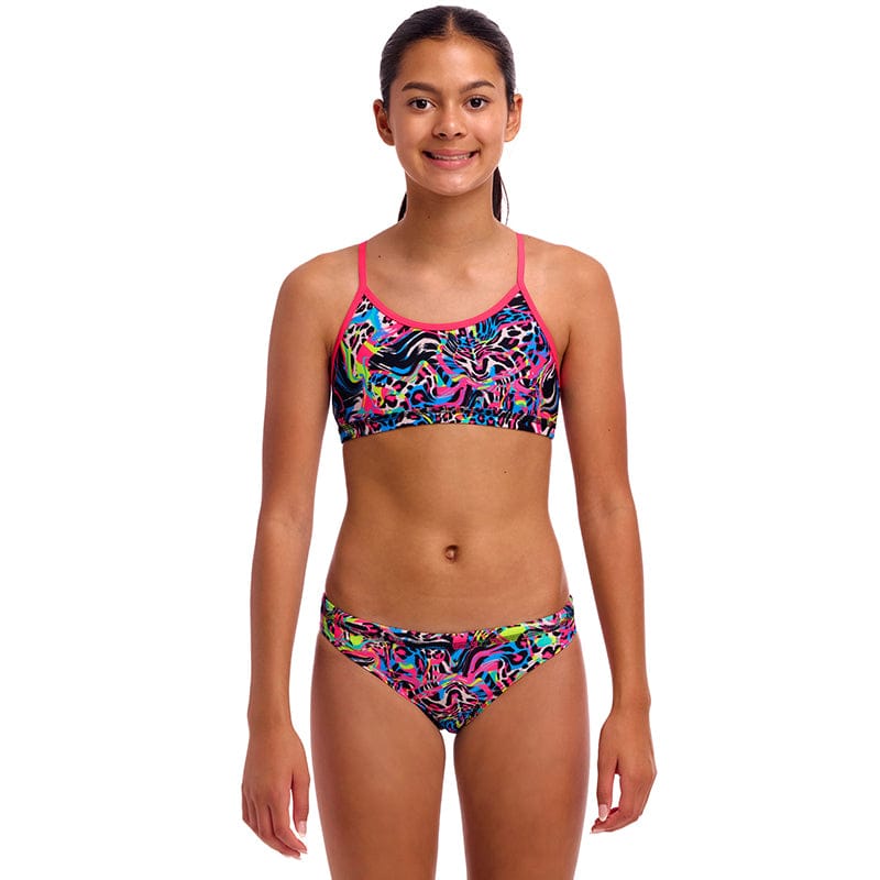 Funkita - Lolly Leopard - Girls Eco Racerback Two Piece