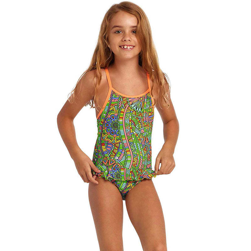 Funkita - Minty Mixer - Toddler Girls Belted Frill One Piece
