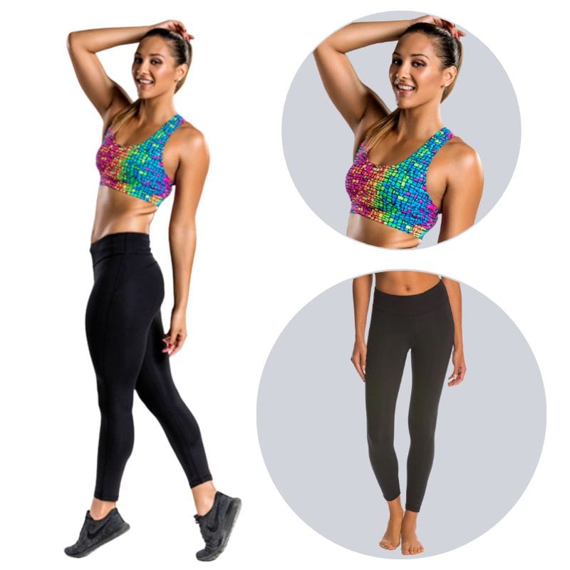 Funkita - Mosaic Magic X Fit Crop Sports Top & Black Electric Runner 7/8 Tight
