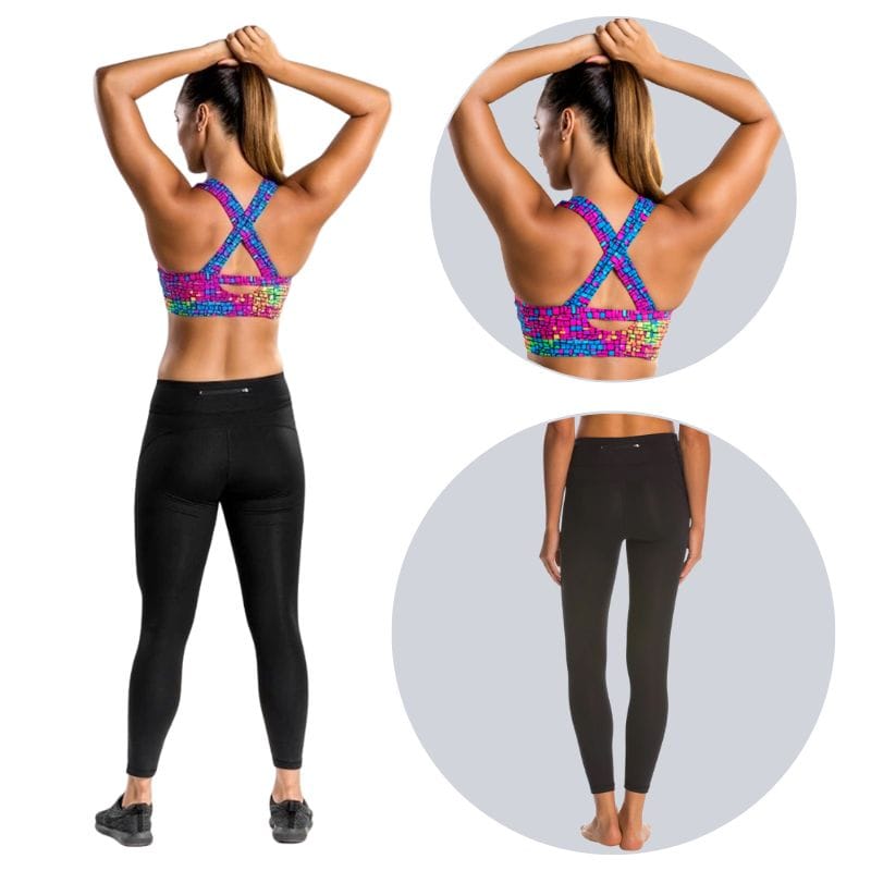 Funkita - Mosaic Magic X Fit Crop Sports Top & Black Electric Runner 7/8 Tight
