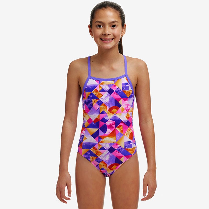 Funkita - Ocean Sunset - Girls Eco Tie Me Tight One Piece