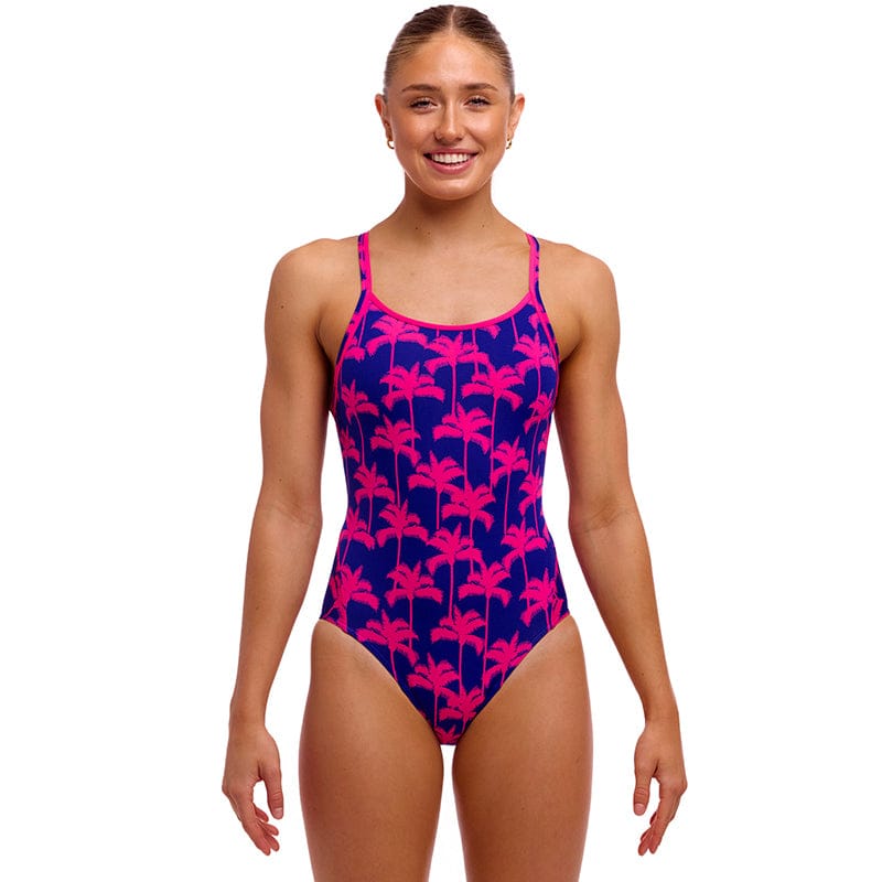 Funkita - Pinky Palms - Ladies Diamond Secure One Piece