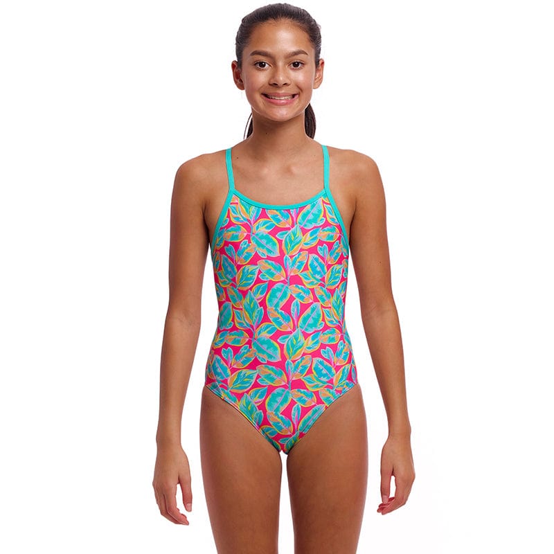 Funkita - Planted Pink - Girls Eco Diamond Back One Piece