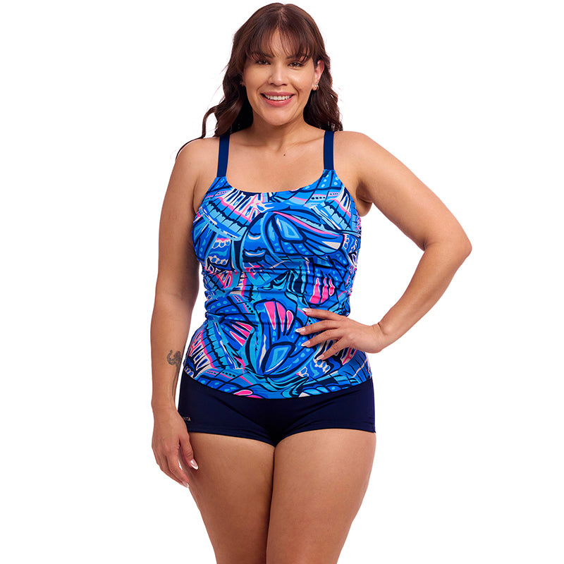 Funkita Soaring Hi Ladies Scoop Neck Tankini Top – Aqua Swim