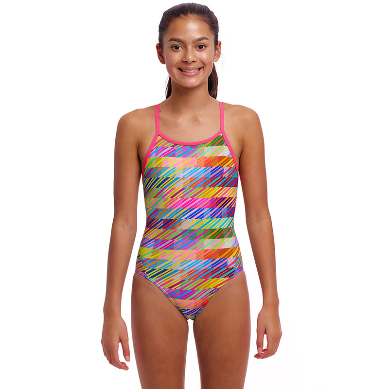 Funkita - Static Stack - Girls Eco Diamond Back One Piece
