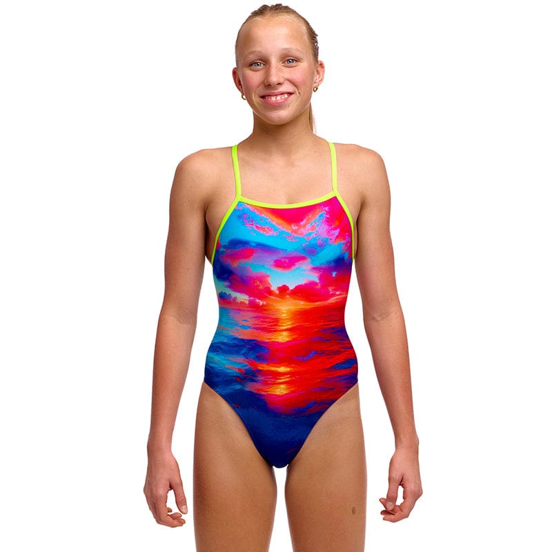 Funkita - Sunset Delight - Girls Eco Tie Me Tight One Piece