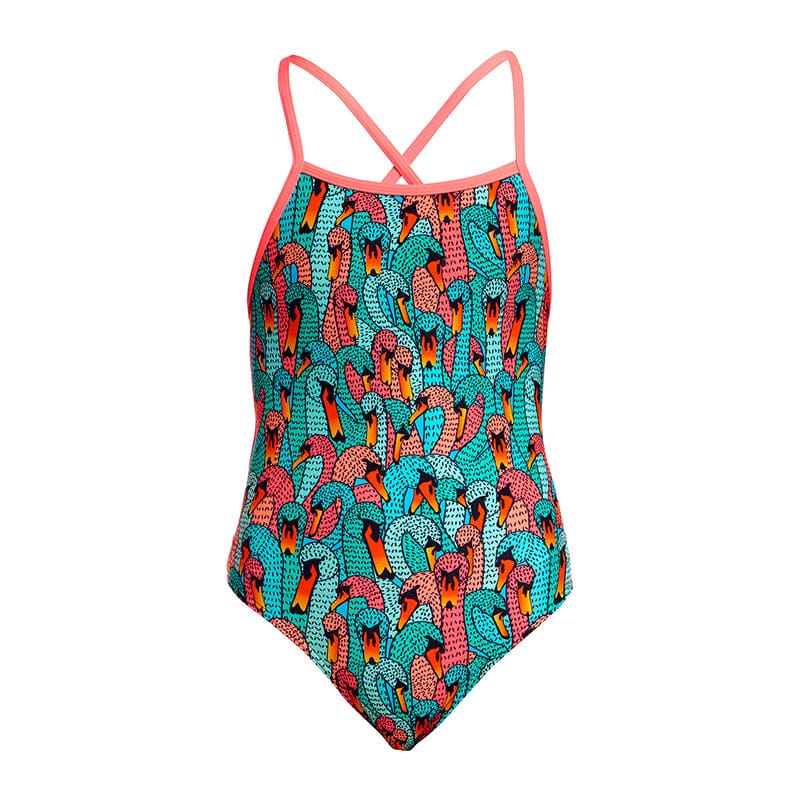 Funkita - Swan See Swan - Girls Eco Strapped In One Piece