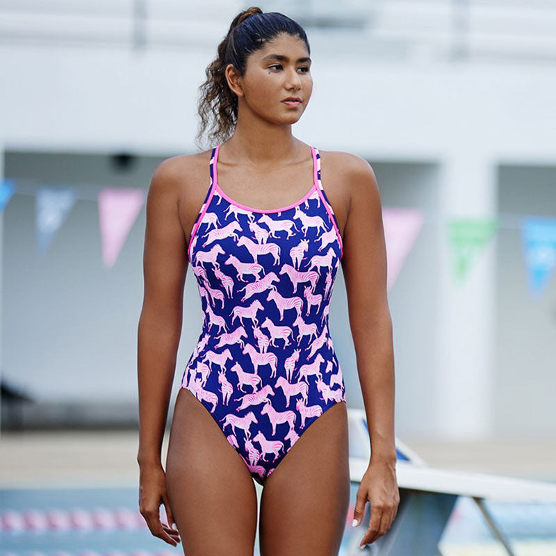Funkita - Sweet Stripes - Ladies Diamond Back One Piece
