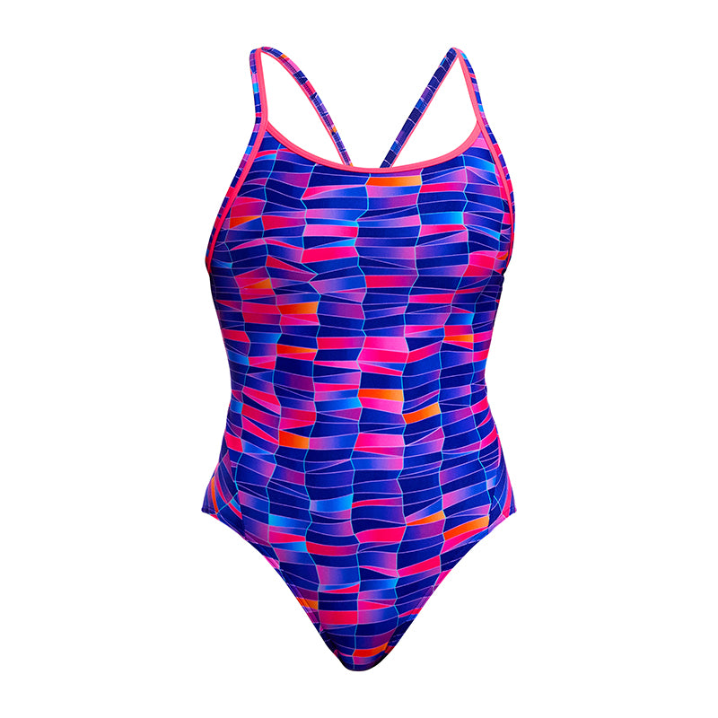 Funkita - Warped Waves - Ladies Eco Diamond Back One Piece