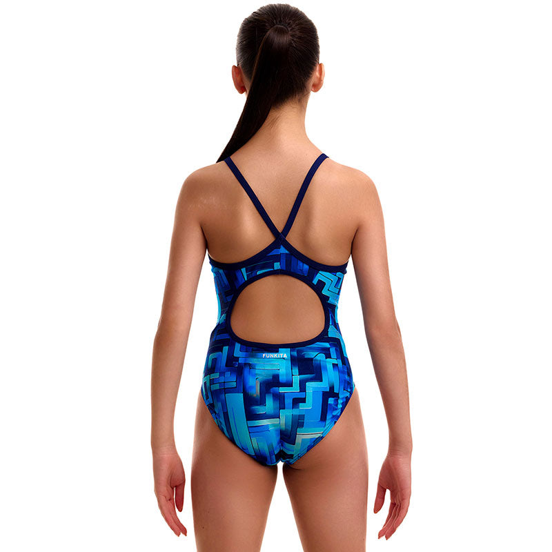 Funkita - You Blued - Girls Eco Diamond Back One Piece