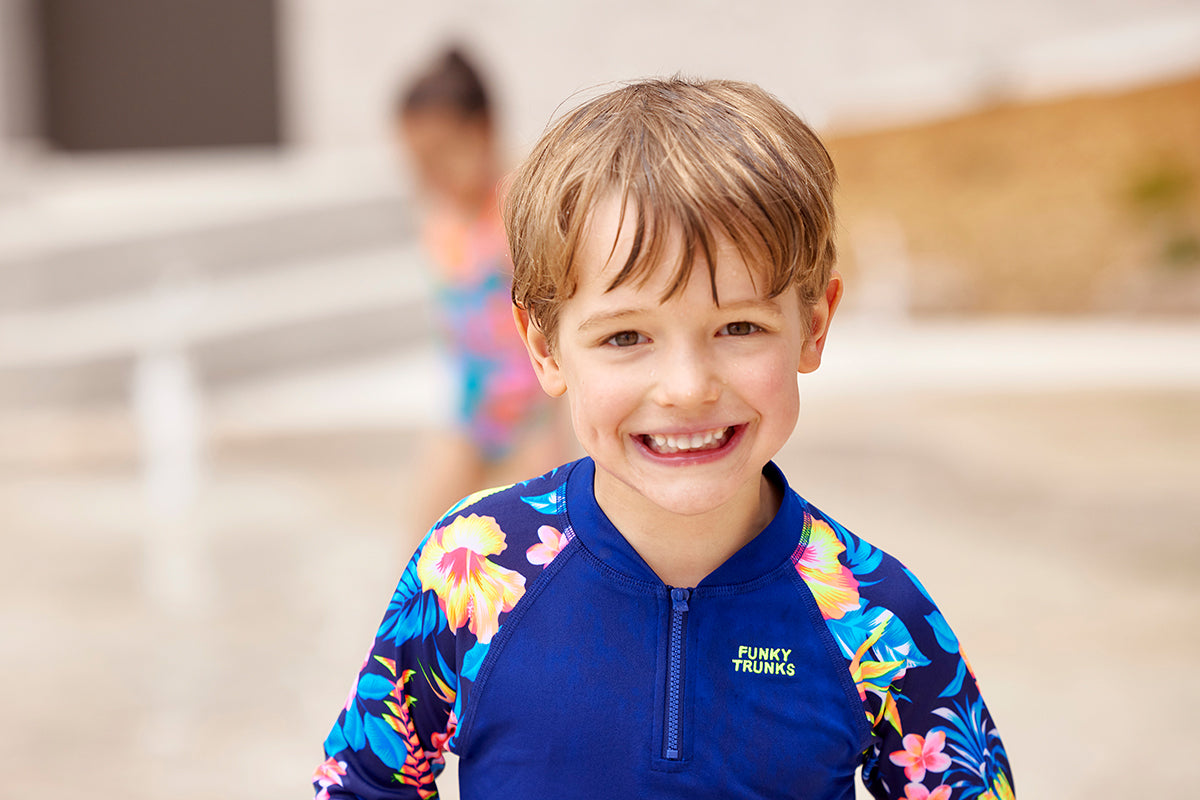 Funky Trunks - In Bloom - Toddler Boys Zippy Rash Vest