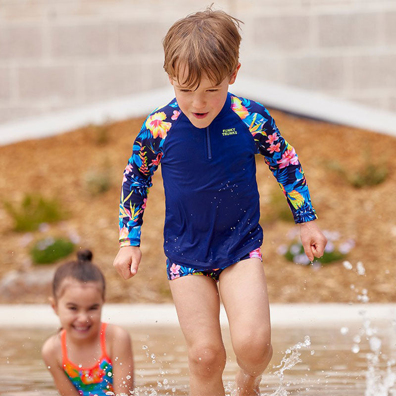 Funky Trunks - In Bloom - Toddler Boys Zippy Rash Vest