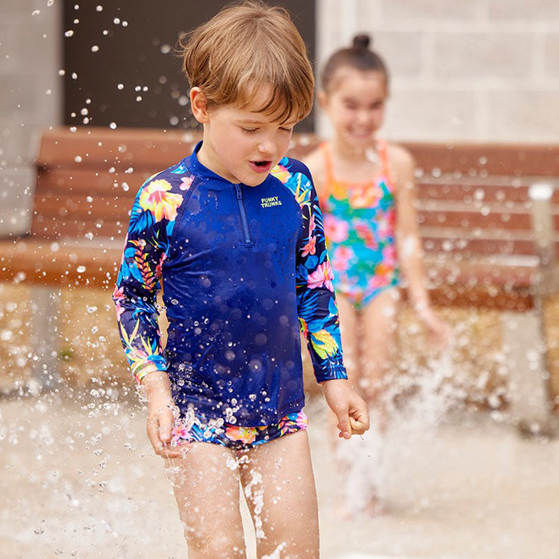 Funky Trunks - In Bloom - Toddler Boys Zippy Rash Vest