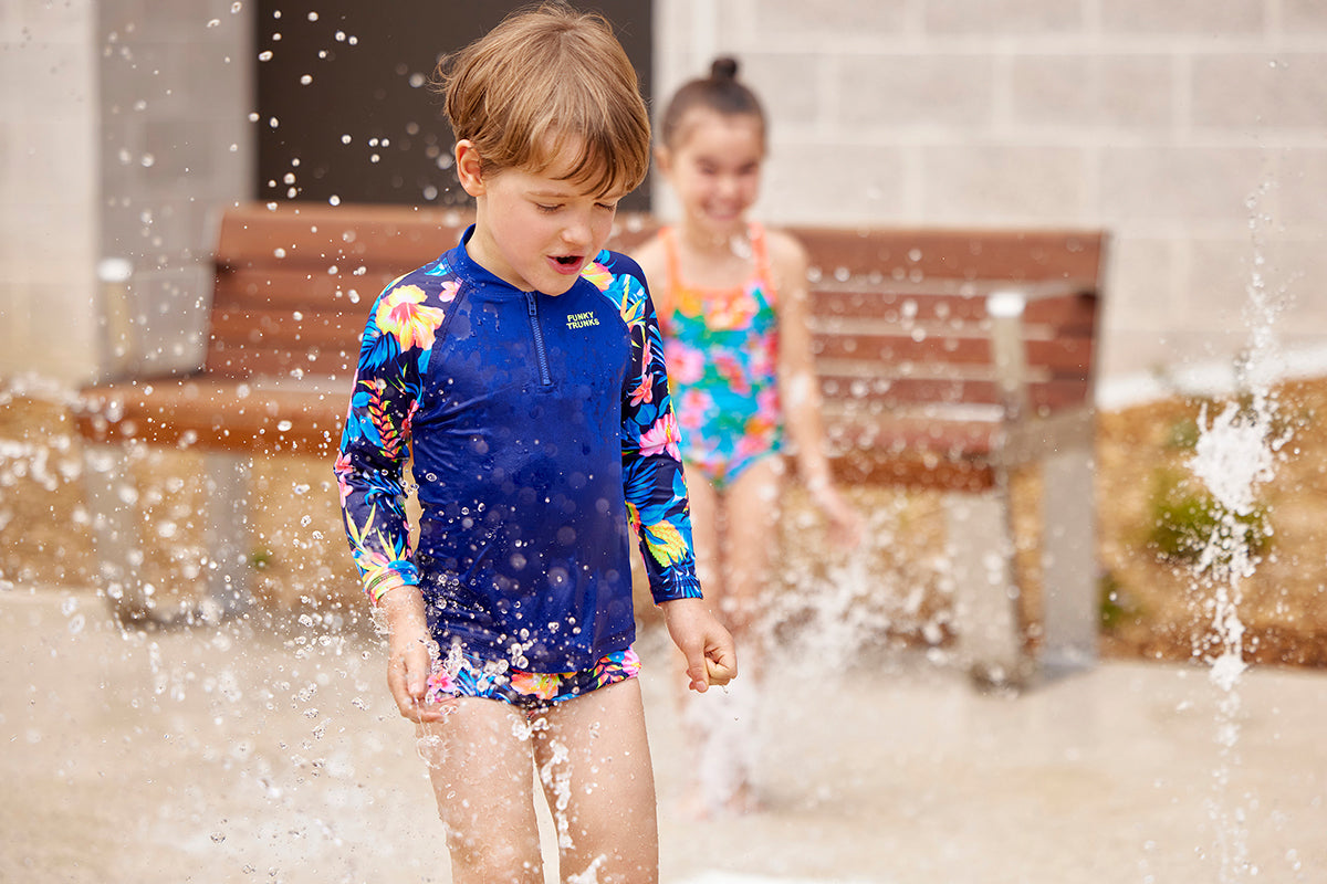 Funky Trunks - In Bloom - Toddler Boys Zippy Rash Vest