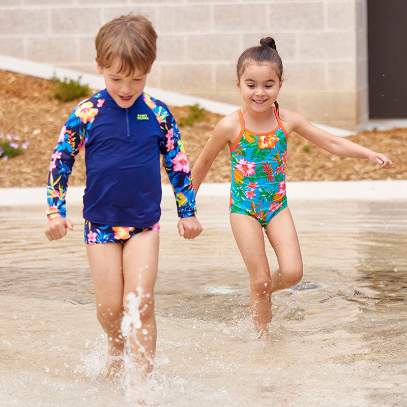 Funky Trunks - In Bloom - Toddler Boys Zippy Rash Vest