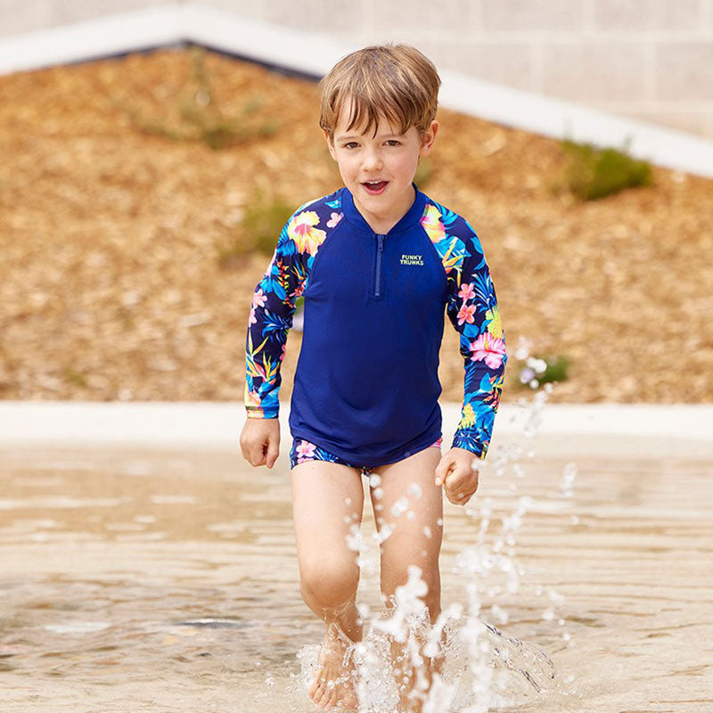 Funky Trunks - In Bloom - Toddler Boys Zippy Rash Vest