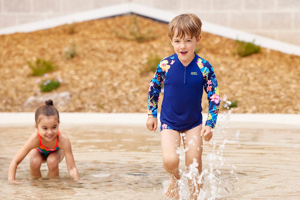 Funky Trunks - In Bloom - Toddler Boys Zippy Rash Vest