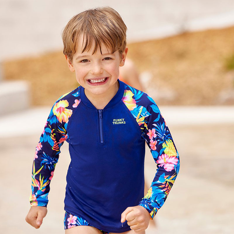Funky Trunks - In Bloom - Toddler Boys Zippy Rash Vest