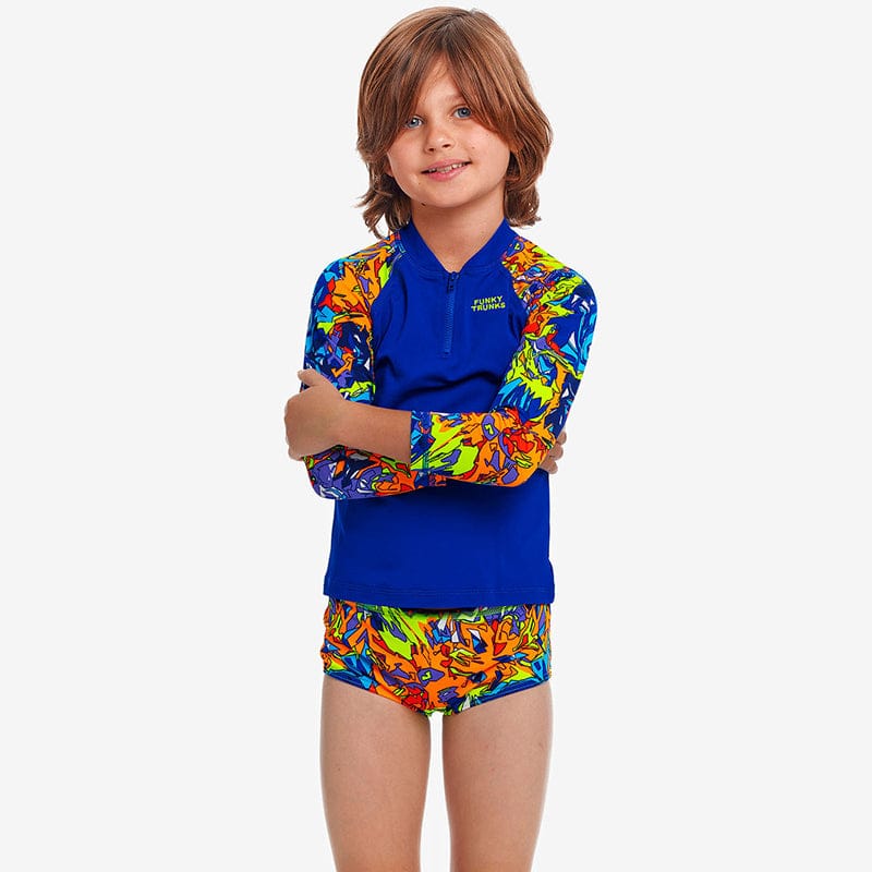 Funky Trunks - Mixed Mess - Toddler Boys Zippy Rash Vest