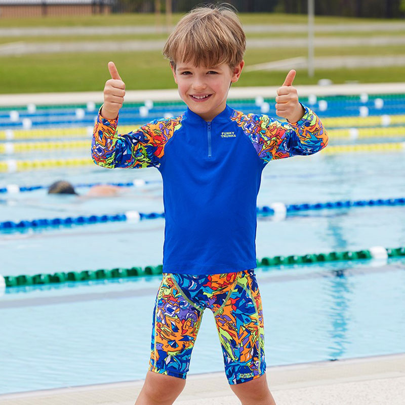 Funky Trunks - Mixed Mess - Toddler Boys Zippy Rash Vest