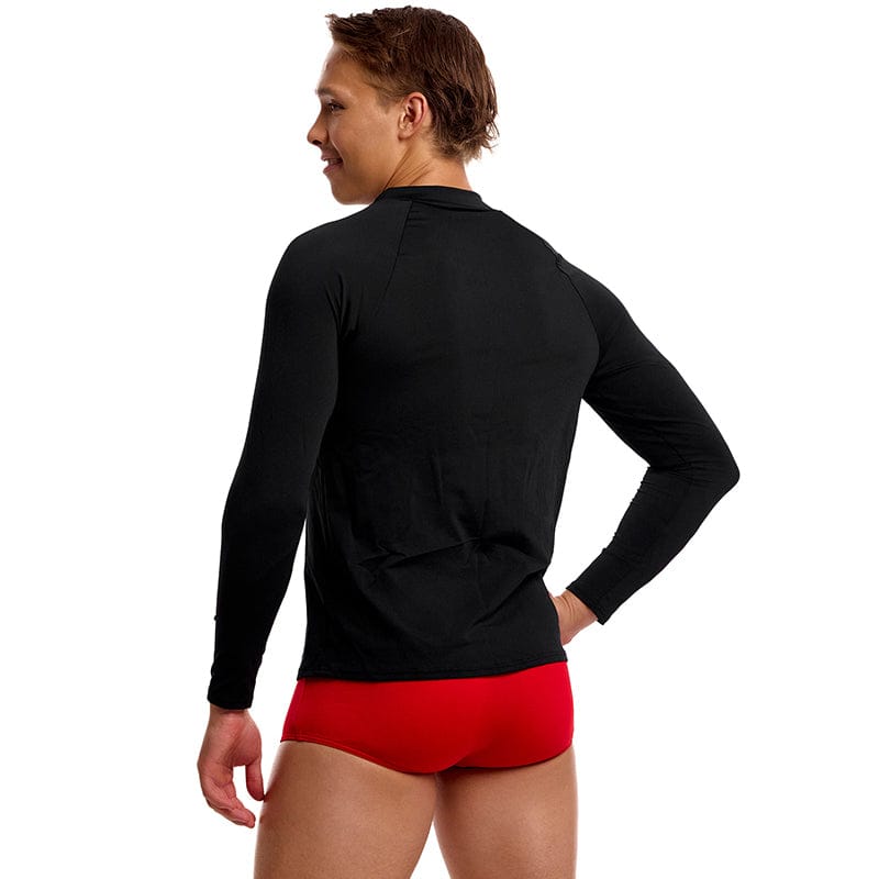 Funky Trunks - Still Black - Mens Long Sleeve Rash Vest