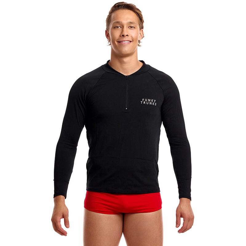 Funky Trunks - Still Black - Mens Long Sleeve Rash Vest