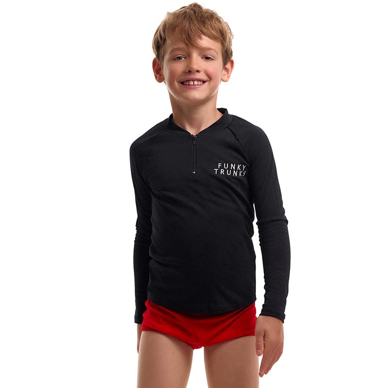 Funky Trunks - Still Black - Toddler Boys Long Sleeve Rash Vest