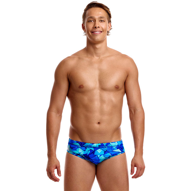 Funky Trunks - Try Blue - Mens Eco Seamed Briefs