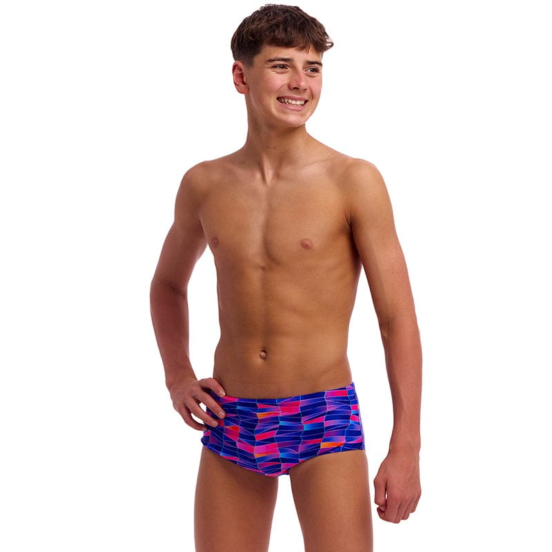Funky Trunks - Warped Waves - Boys Eco Sidewinder Trunks