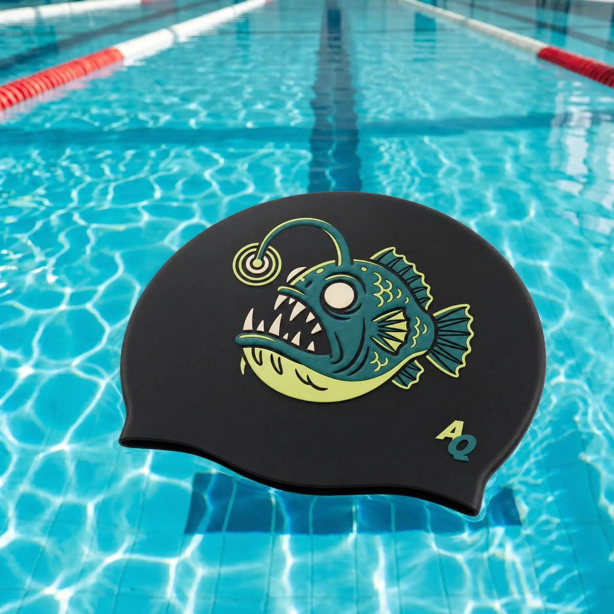 Angler Fish - Halloween Swim Hat - Black