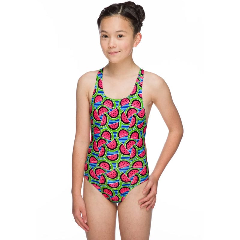 Maru - Watermelon Pacer Rave Back Swimsuit - Pink/Green