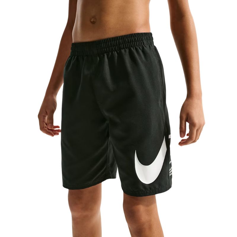 Nike - Boy's Swim Breaker Specs 7" Brief-Lined Volley Short (Black)