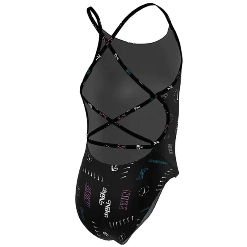 Nike - Girls Hydrastrong Multi Print Lace Up Back One Piece (Black)