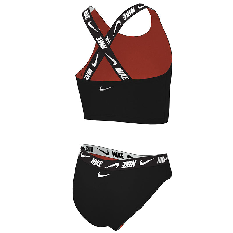 Nike - Girls' Logo Tape Crossback Midkini Set (Black)