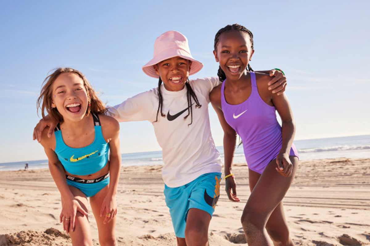 Nike - Girls' Logo Tape Crossback Midkini Set (Blue Lightning)