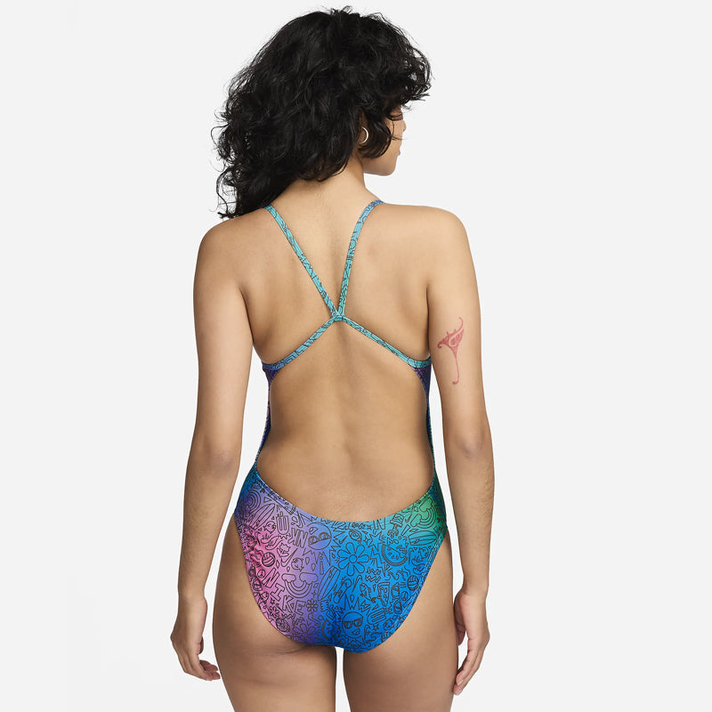 Nike - Hydrastrong Multi Print Cutout One Piece (Cool Multi)
