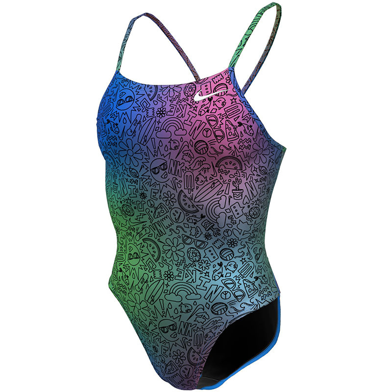 Nike - Hydrastrong Multi Print Cutout One Piece (Cool Multi)