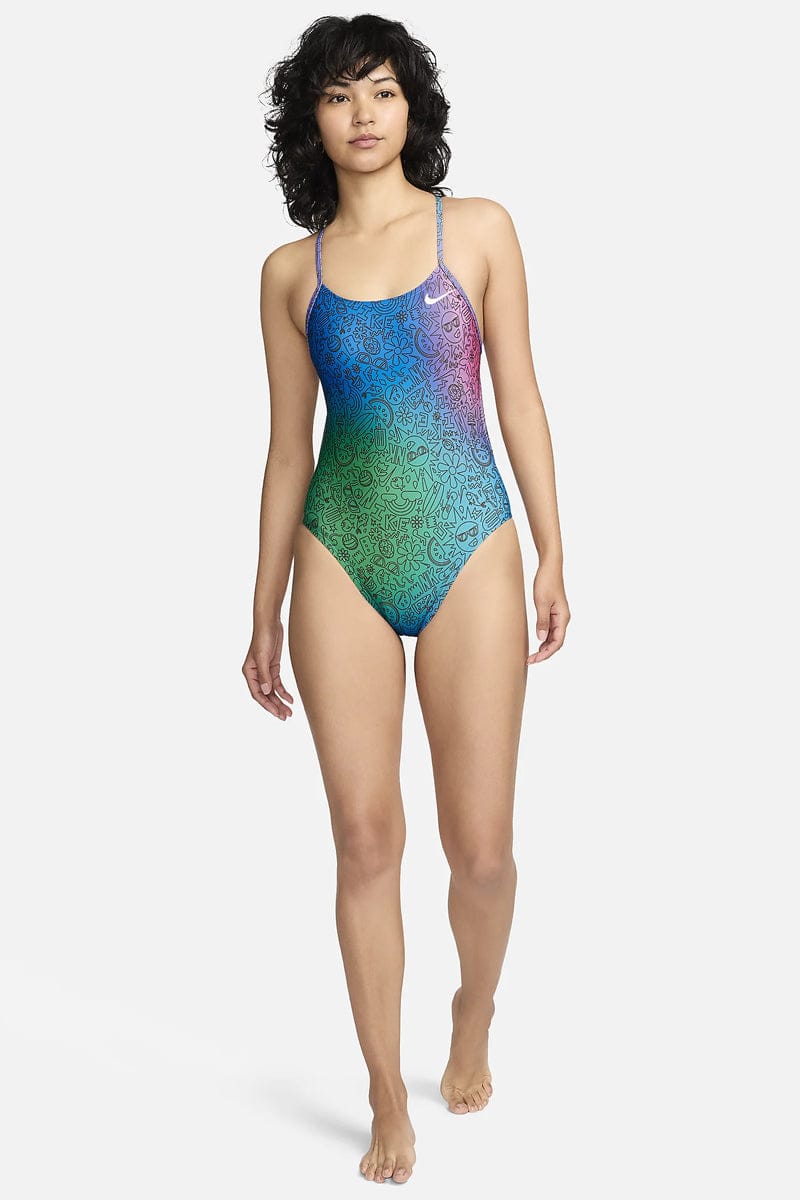 Nike - Hydrastrong Multi Print Cutout One Piece (Cool Multi)