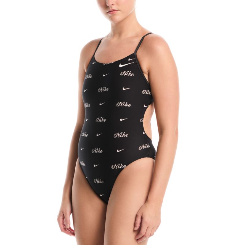 Nike - Hydrastrong Multi Print Cutout One Piece (Jet Black)