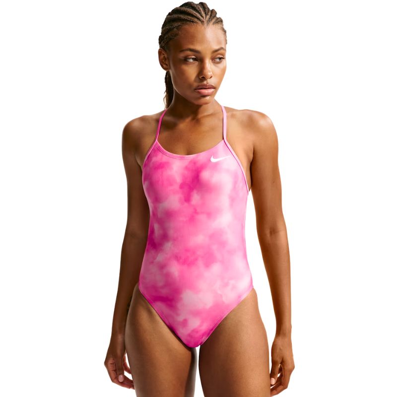 Nike - Hydrastrong Multi Print Cutout One Piece (Pink Foam)