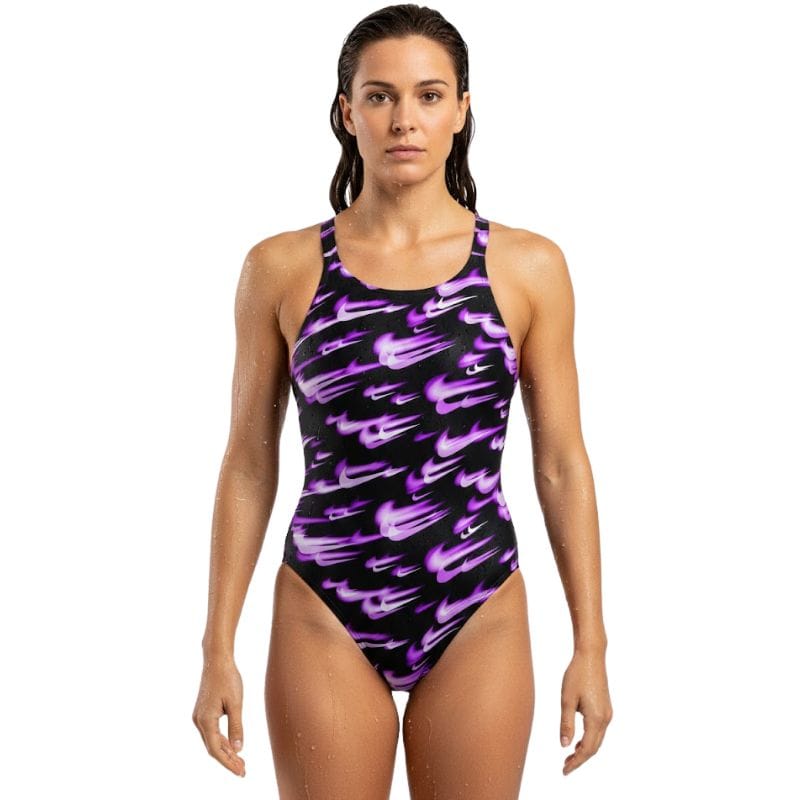 Nike - Hydrastrong Multi Print Fastback One Piece (Bright Violet)