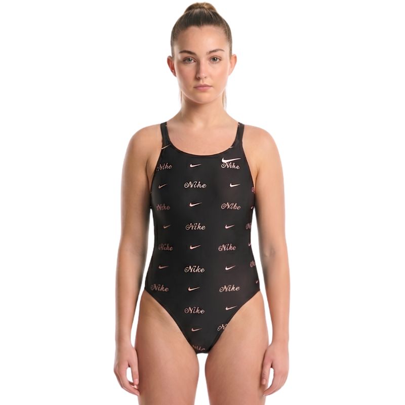 Nike - Hydrastrong Multi Print Fastback One Piece (Jet Black)
