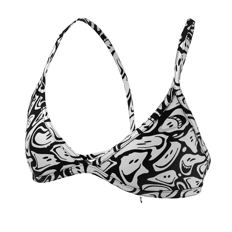 Nike - Hydrastrong Multi Print Lace Up Tie Back Bikini Top (White)