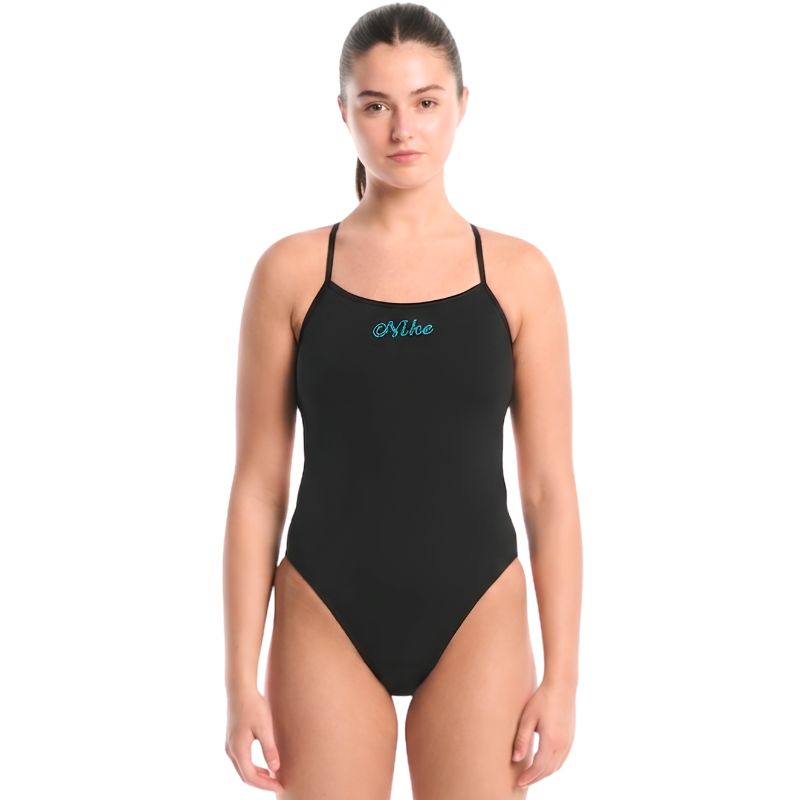 Nike - Logo Graphic Women's Adjustable Crossback One Piece (Jet Black)