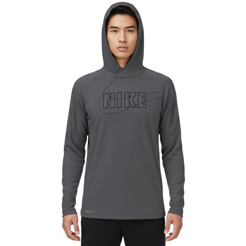 Nike - Outline Logo Long Sleeve Hooded Hydroguard (Iron Grey)
