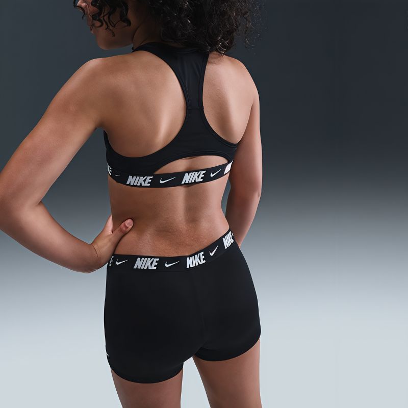 Nike - Swim Logo Tape Girl's Racerback Bikini & Short Set (Black)
