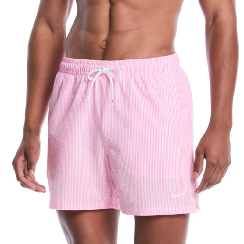 Nike - Swim Ripple Texture Men's 5" Brief-Lined Volley Short (Pink Glow)