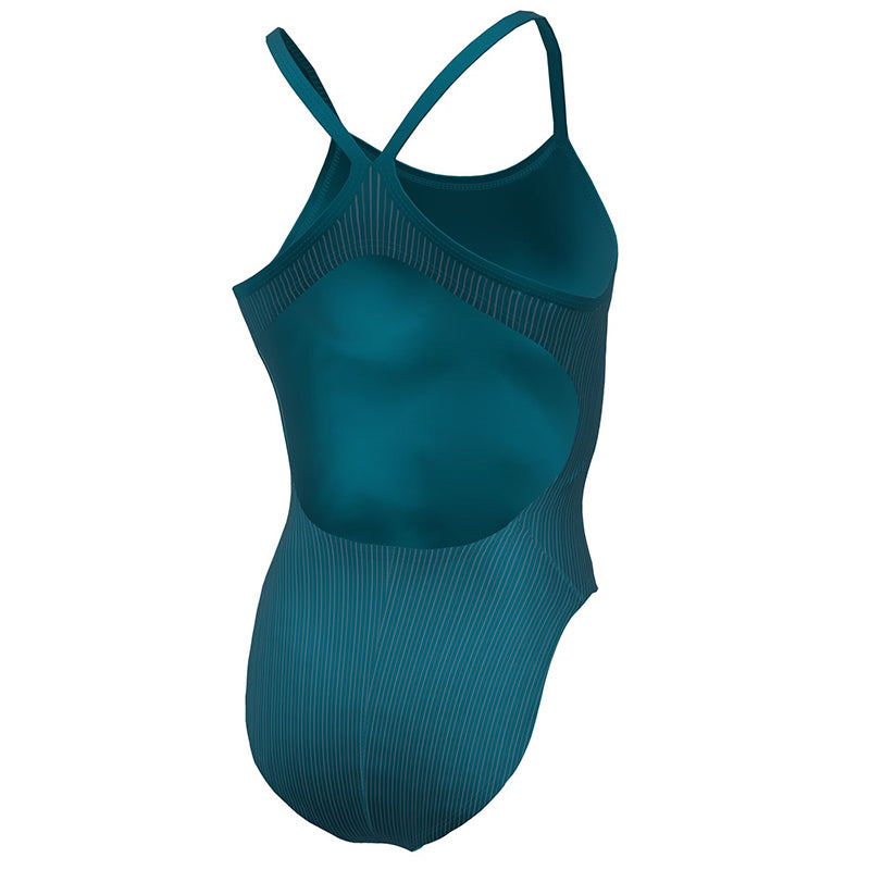 Nike - Swim Solid Ribbed Texture Racerback Ladies One Piece (Green Abyss)